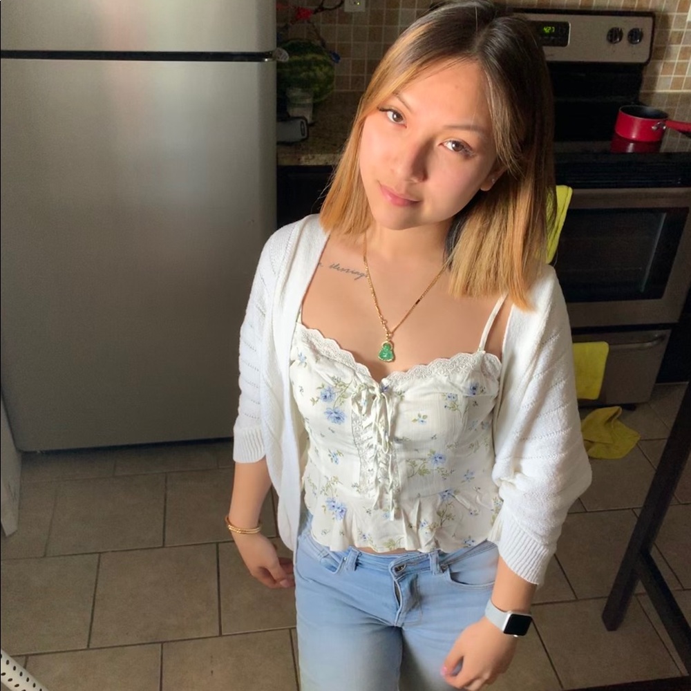 Floral bustier top